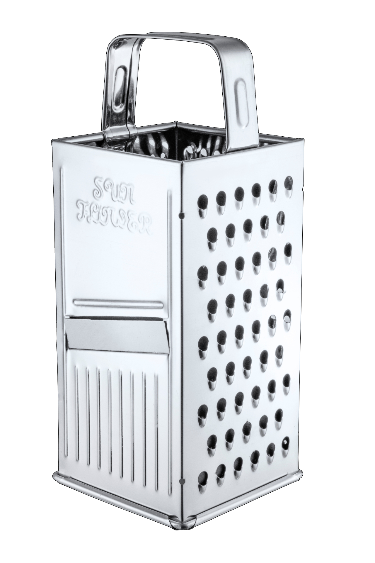 Sun Flower Grater — front view with embossed Sun Flower lettering