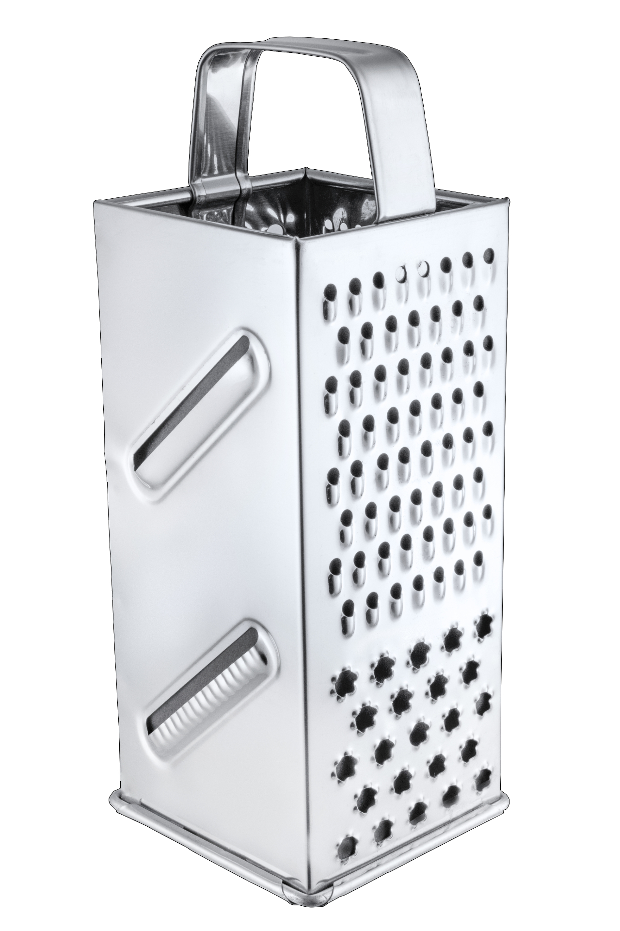 RECO 9 in 1 Grater — front view with slicer slots and flower-cut grating