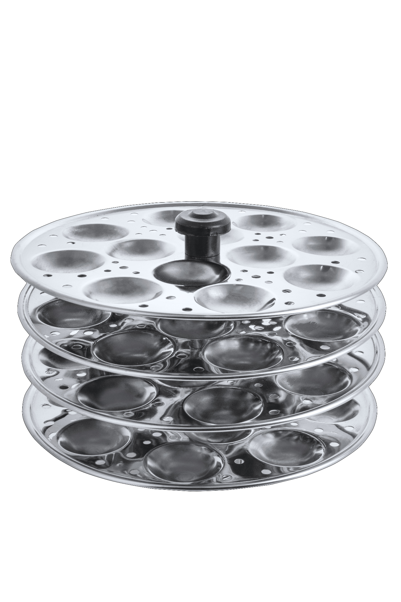SS Mini Idli Stand 4 Plate — multi-cavity mini idli plates